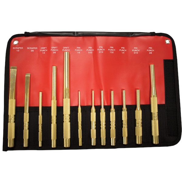 12PC Brass Punch  Scraper Set Display